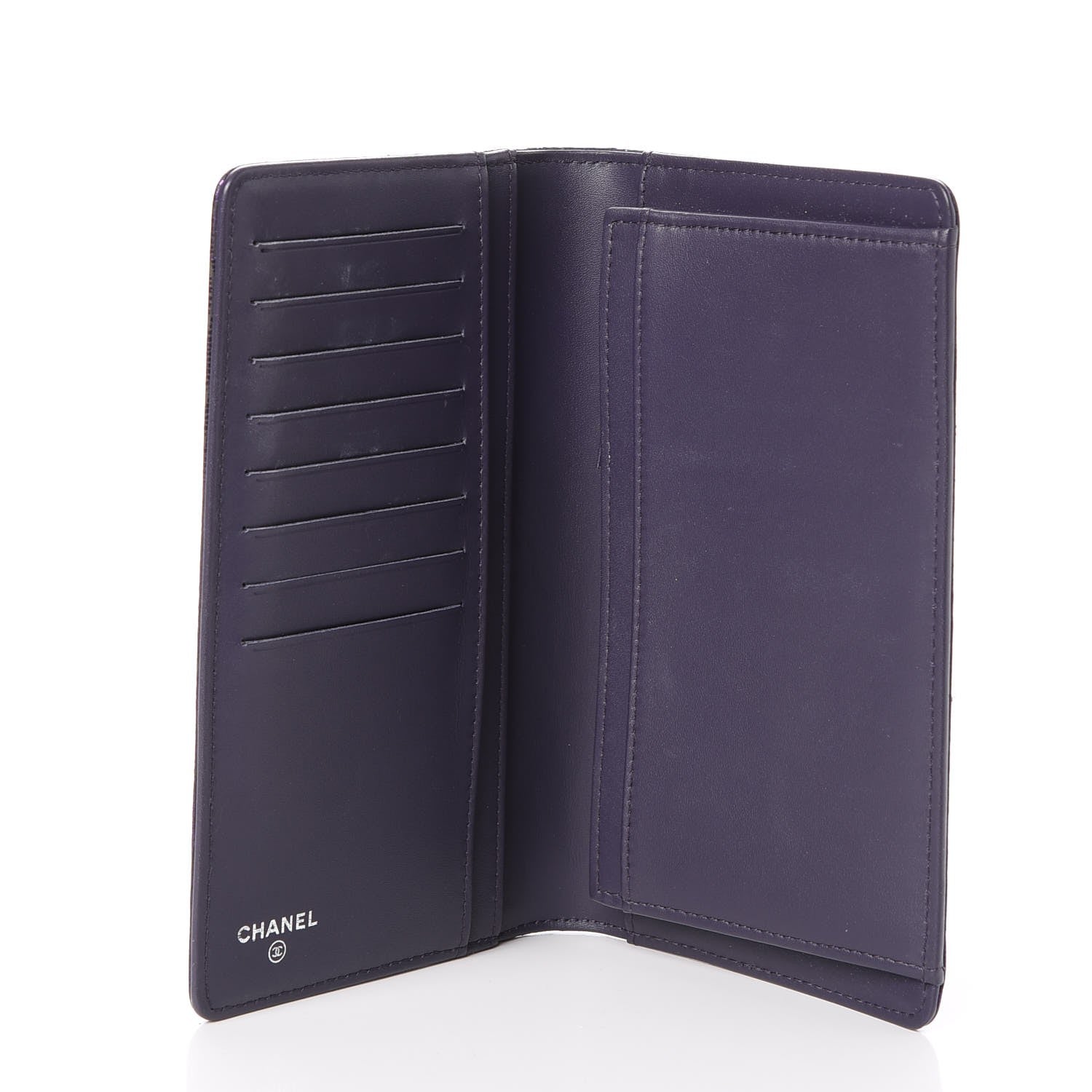 Chanel Iridescent Lizard Embossed Yen Wallet Purple 7 of 13