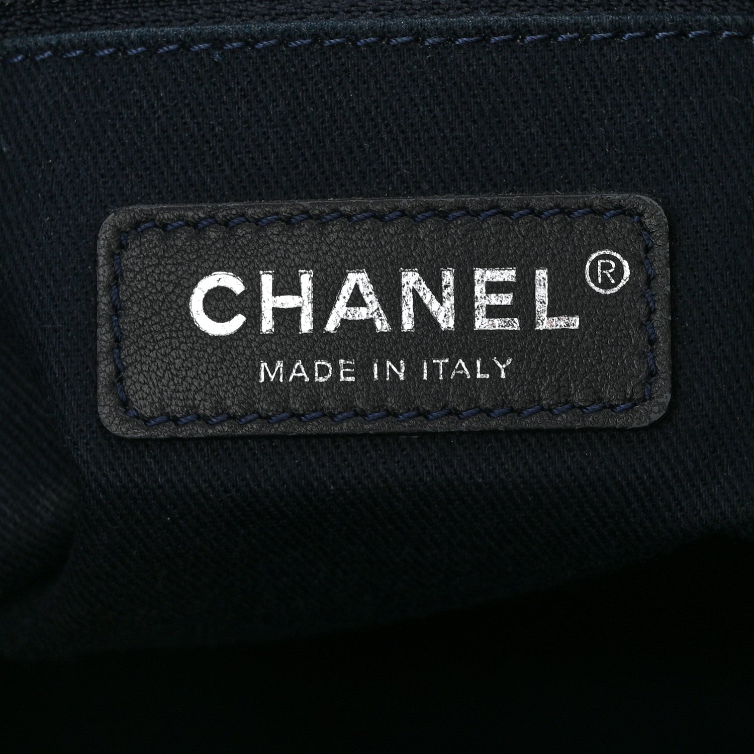Chanel Denim Small Deauville Tote Blue Orange 6 of 10