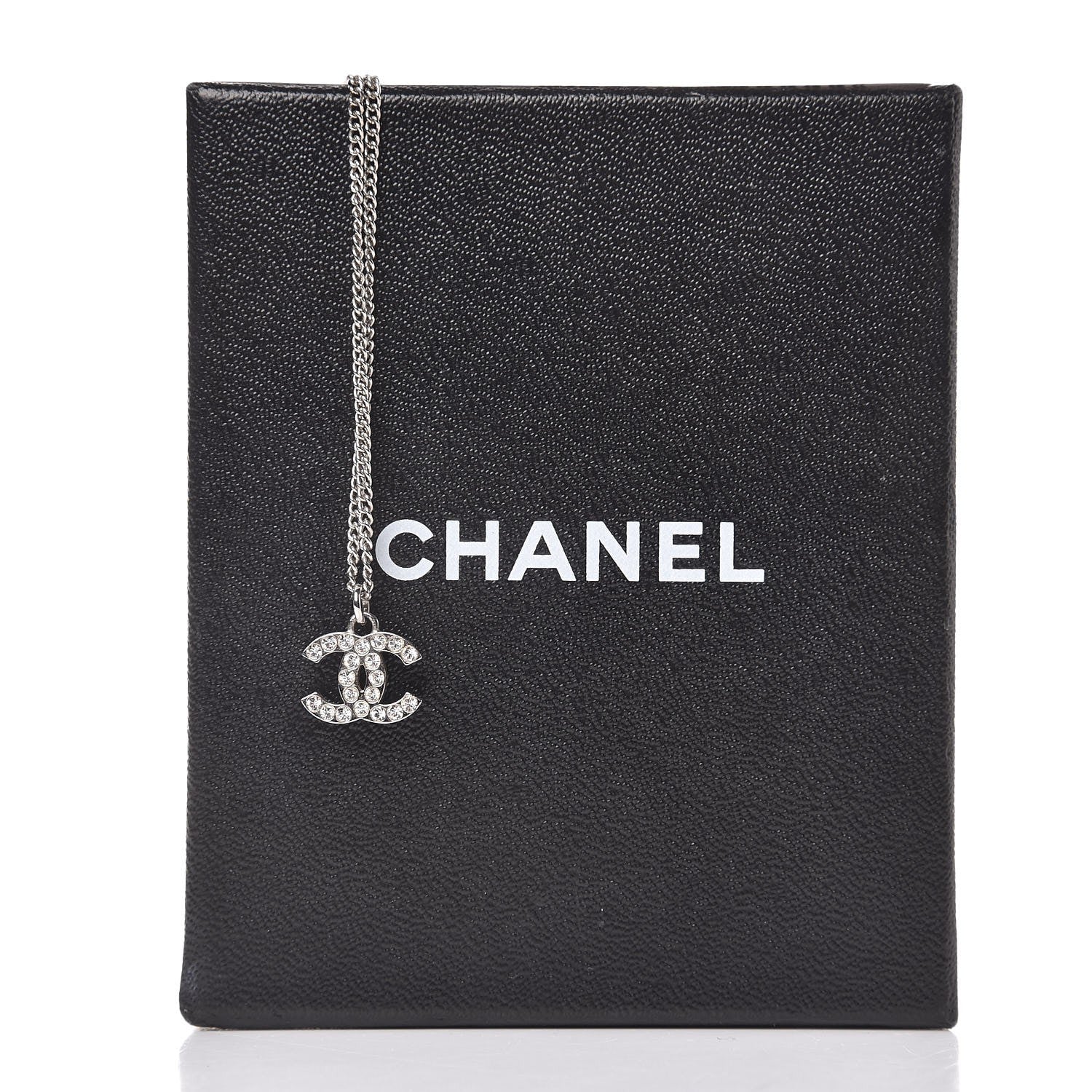 Chanel Crystal CC Necklace Silver 7 of 7