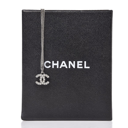 Chanel Crystal CC Necklace Silver 7 of 7