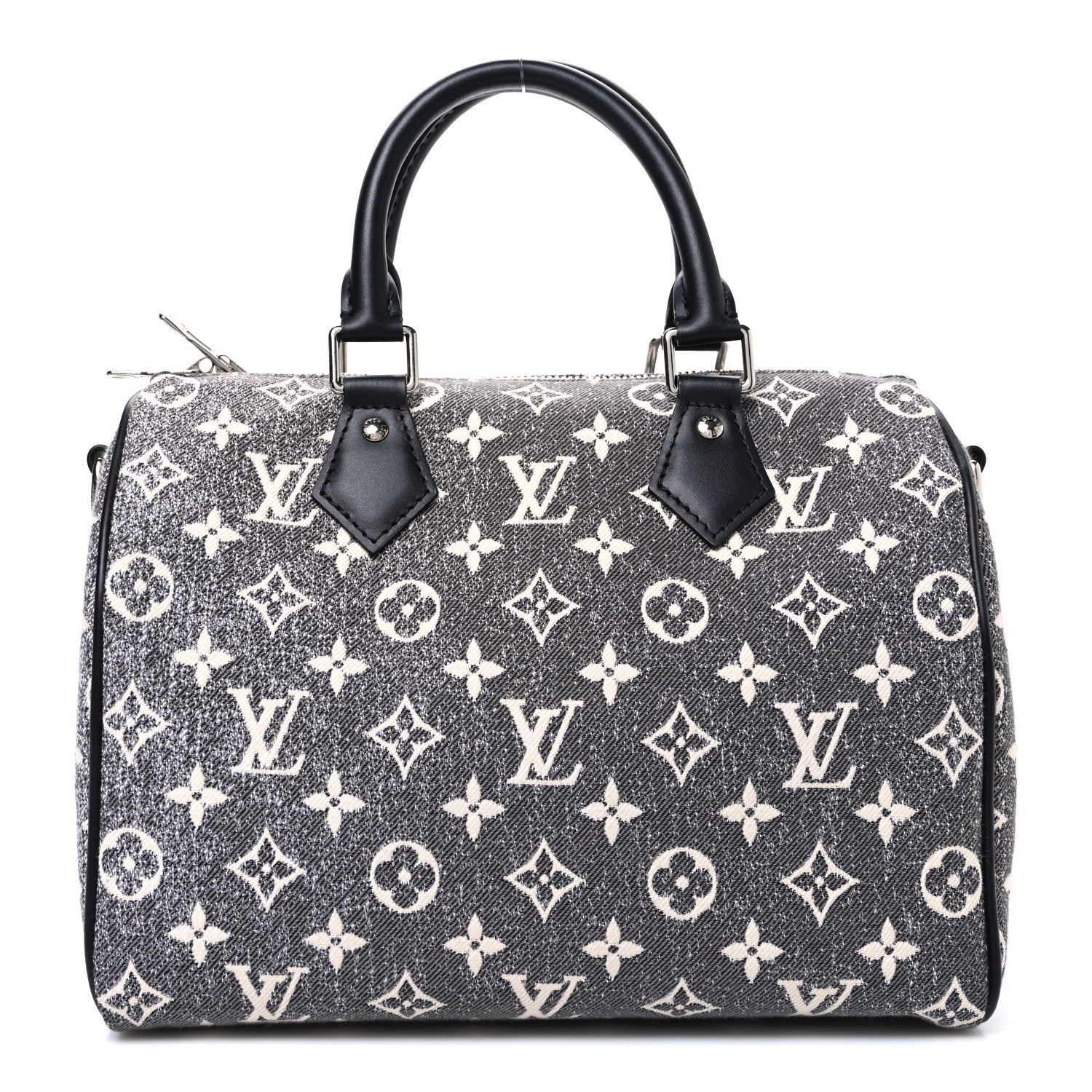 Louis Vuitton Denim Monogram Jacquard Speedy Bandouliere 25 Black 1 of 9