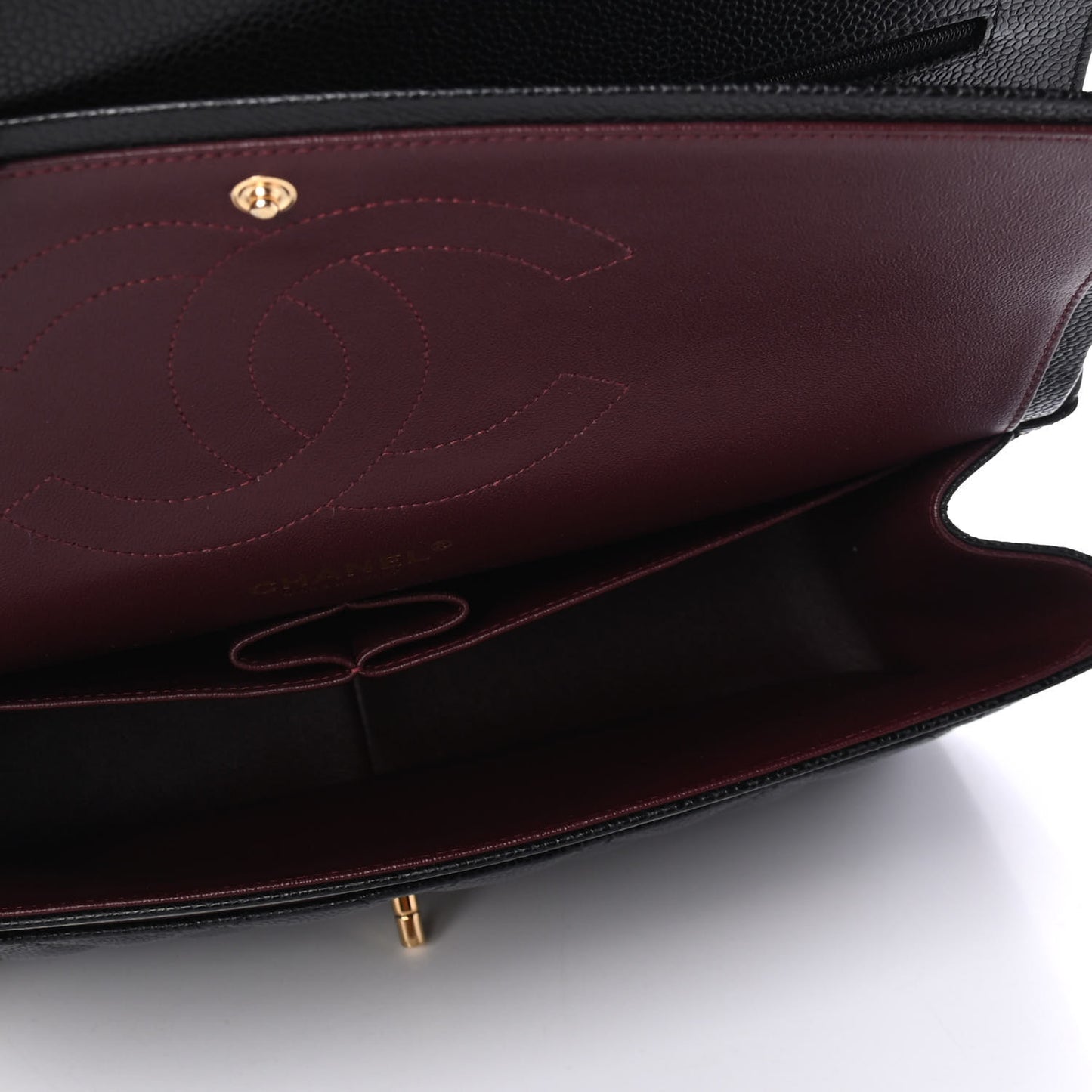 Caviar Quilted Jumbo Double Flap Black