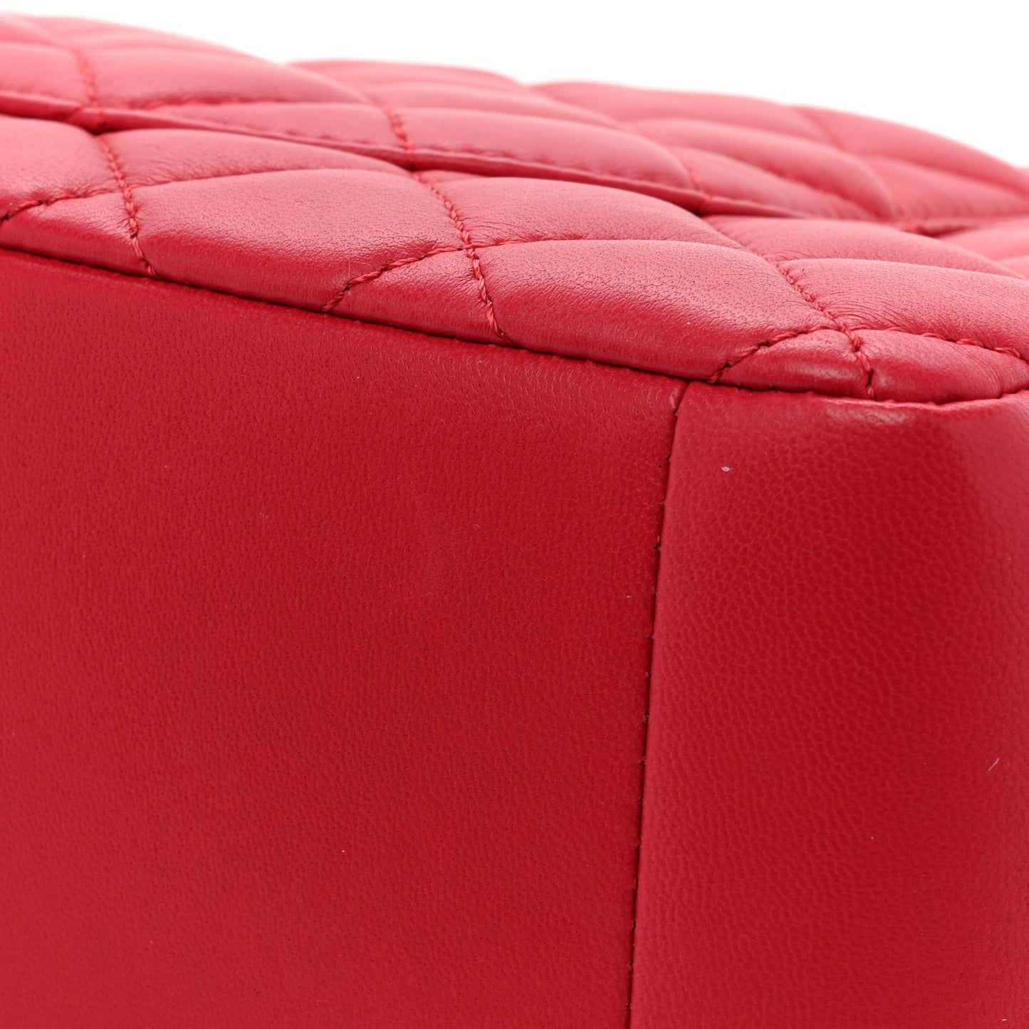 Lambskin Quilted Jumbo Mademoiselle Chic Flap Red