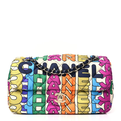 Chanel Printed Fabric Quilted Logo Single Flap Bag Multicolor 1 of 9