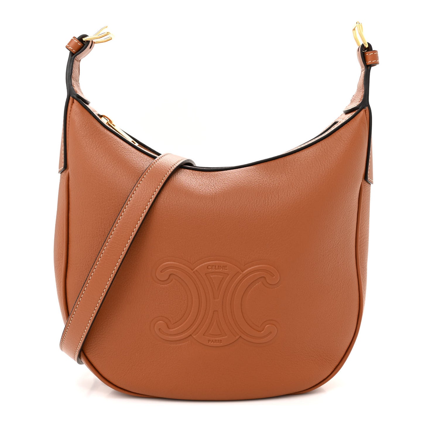 Supple Calfskin Small Triomphe Heloise Shoulder Bag Tan