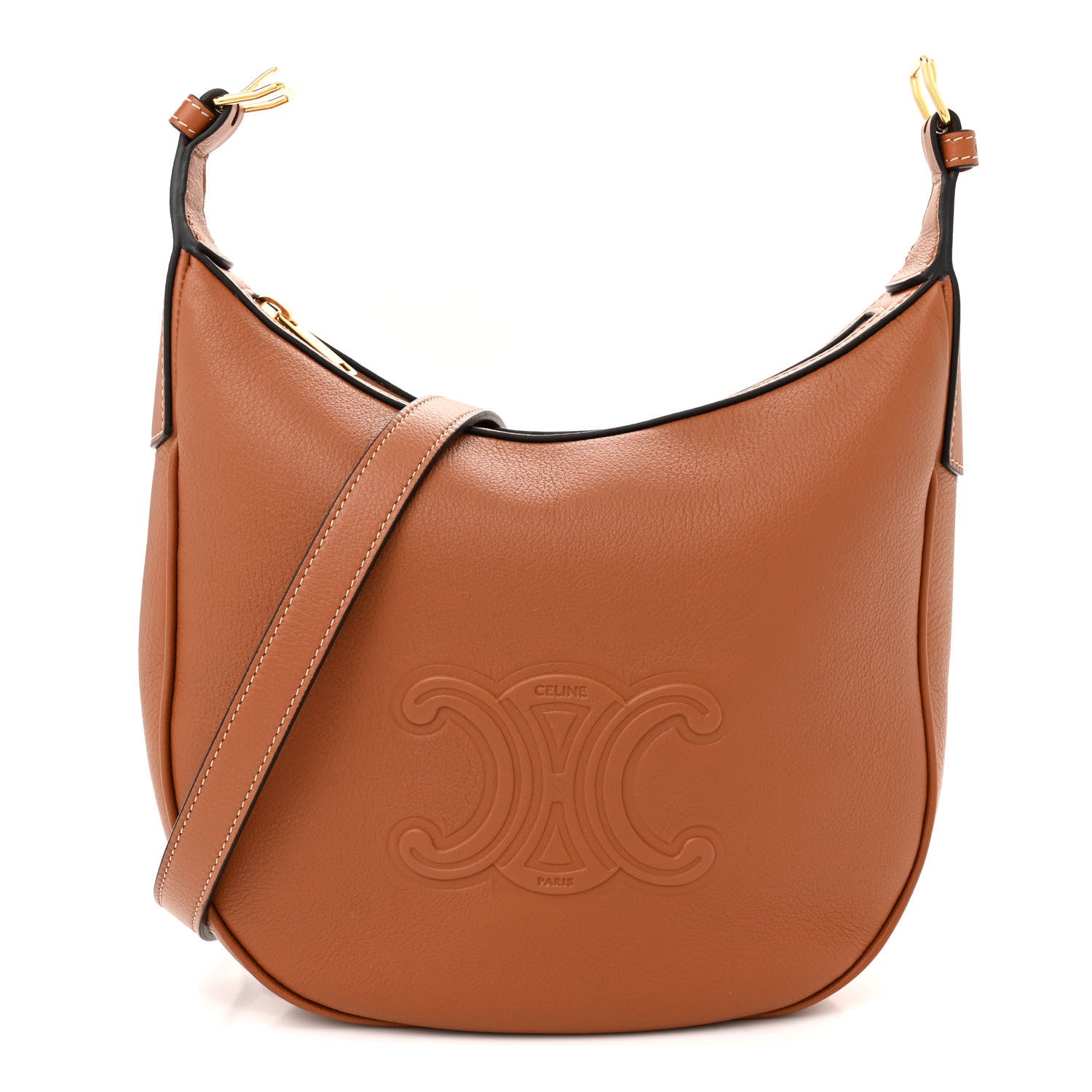 Celine Supple Calfskin Small Triomphe Heloise Shoulder Bag Tan 1 of 10