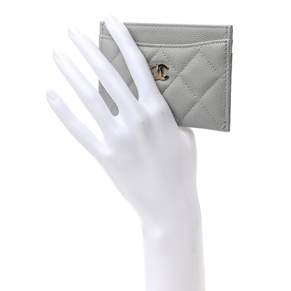 Chanel Caviar Quilted Card Holder Grey 2 of 7
