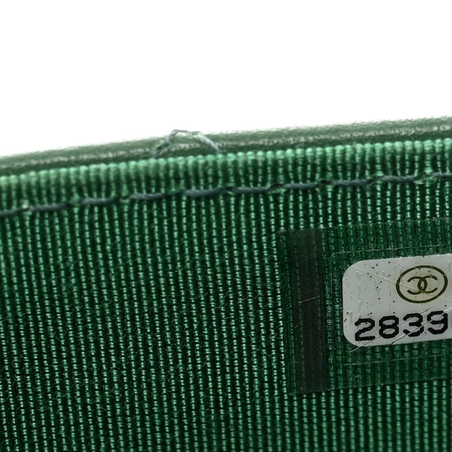 Lambskin Quilted Flap Card Holder Wallet Green
