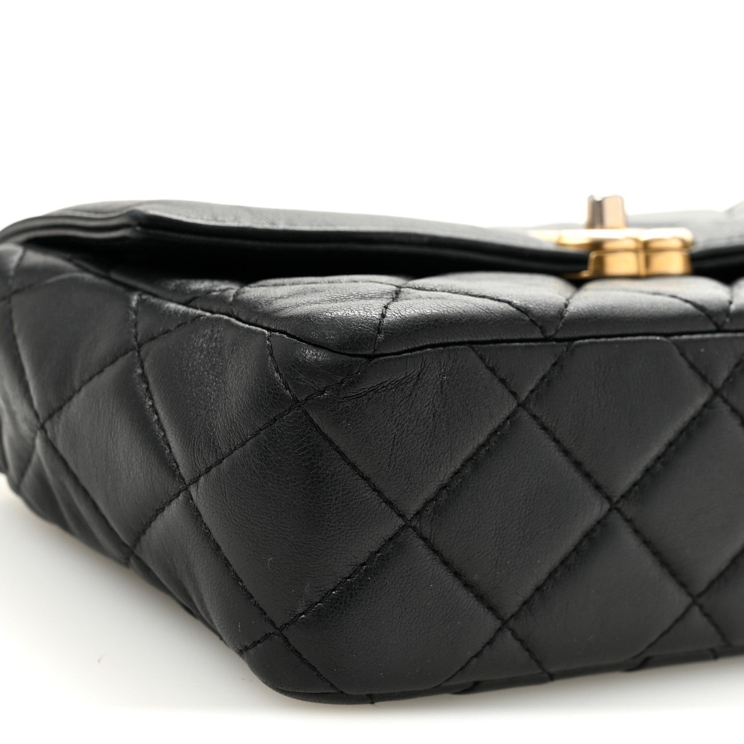 Chanel Shiny Lambskin Quilted Small Single Flap Black 9 of 10