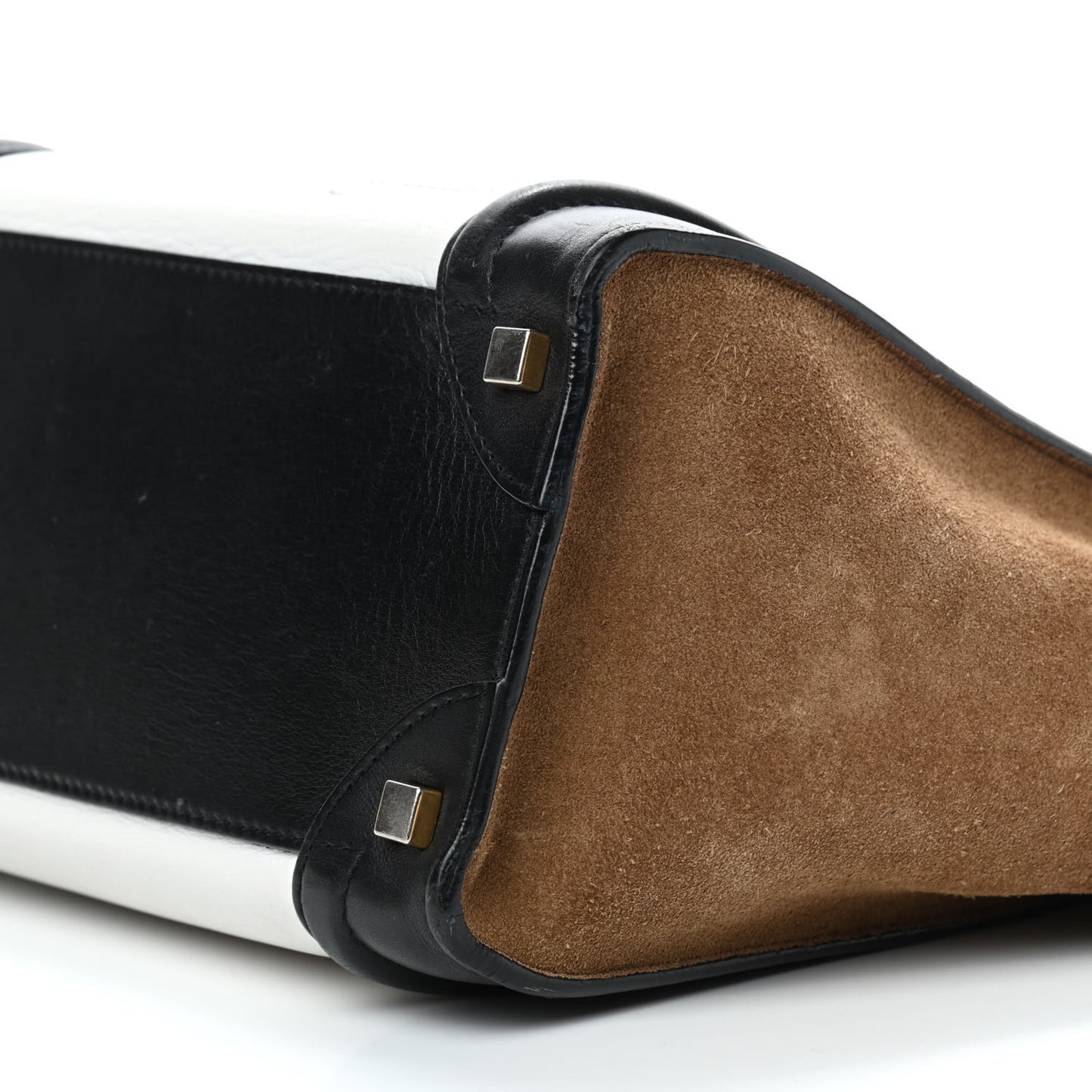 Smooth Calfskin Suede Micro Tri-Color Luggage White