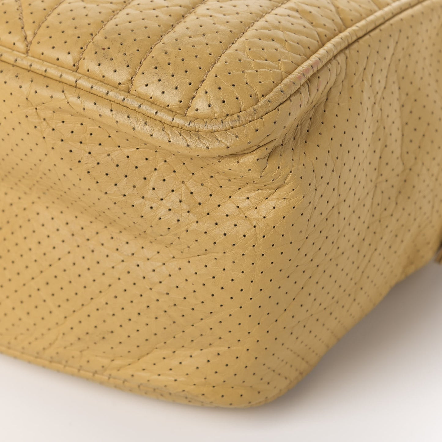 Calfskin Perforated 50's Satchel Yellow