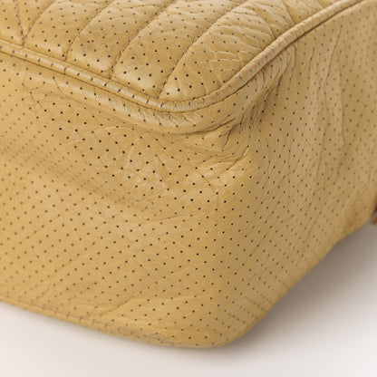 Chanel Calfskin Perforated 50's Satchel Yellow 7 of 12