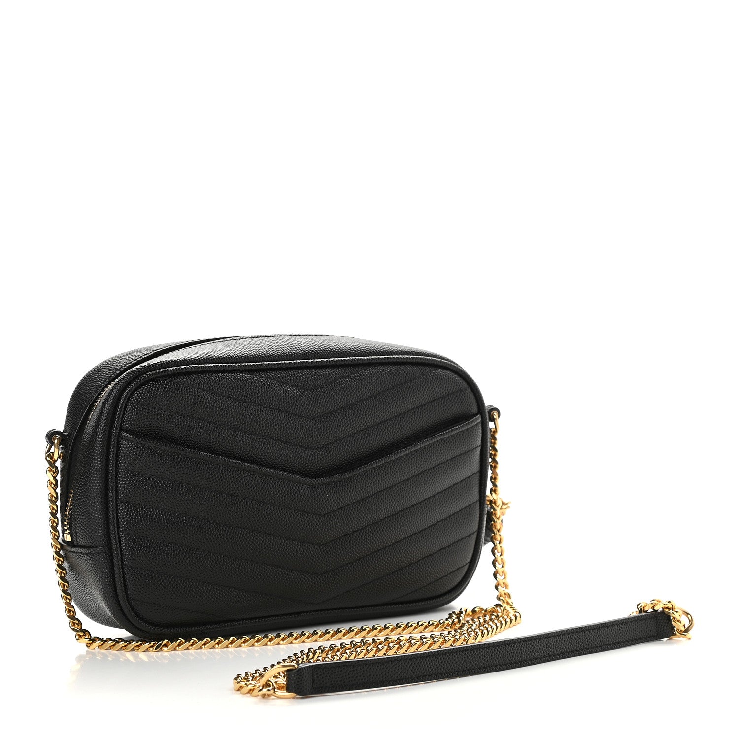 Saint Laurent Grain De Poudre Matelasse Monogram Mini Lou Camera Bag Black 3 of 9