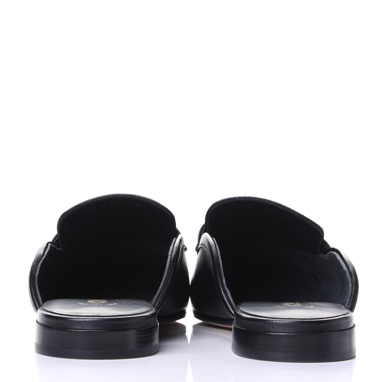Calfskin Pearl CC Mules 37 Black