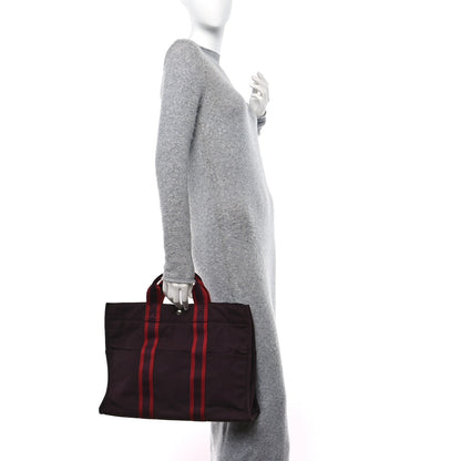Hermes Canvas Fourre Tout MM Burgundy 2 of 9