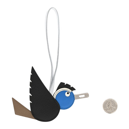 Hermes Epsom Swift Chevre Mysore Birdy Bag Charm Black Etoupe Bleu Hydra Bleu Brume 2 of 4