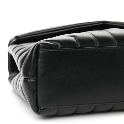 Saint Laurent Calfskin Y Quilted Monogram Small Loulou Chain Satchel Black 8 of 10