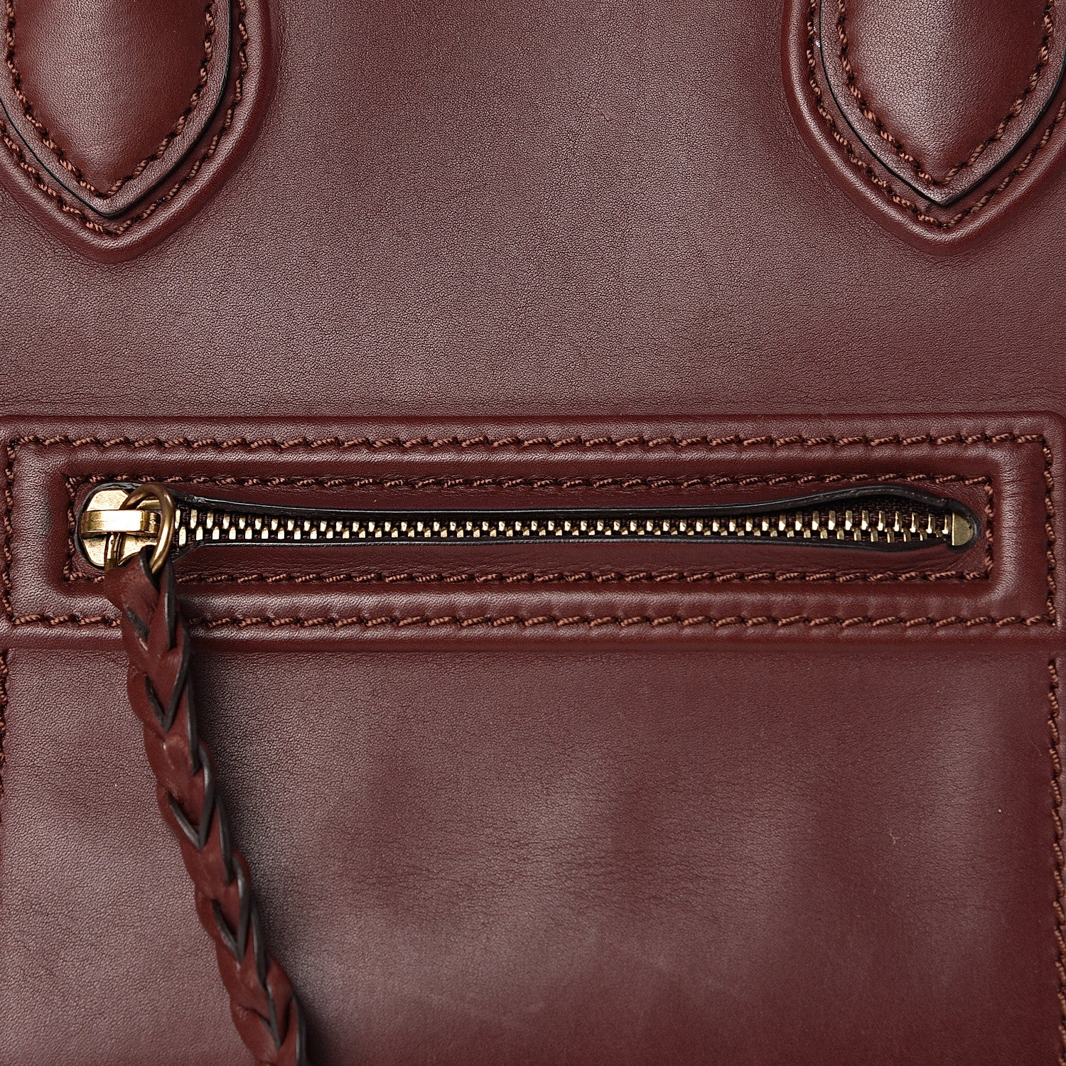 Celine Natural Calfskin Medium Phantom Luggage Burgundy 15 of 17