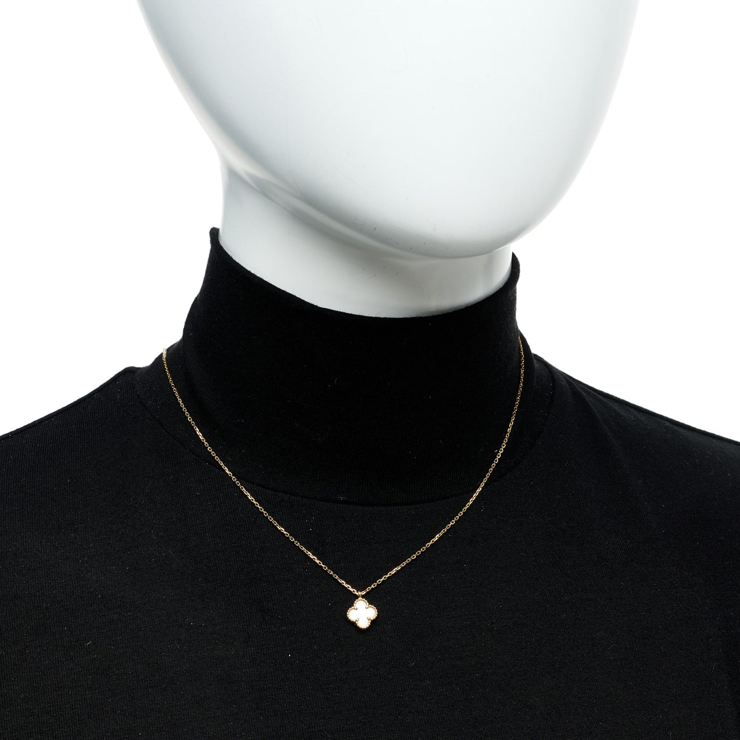 18K Yellow Gold Mother of Pearl Sweet Alhambra Pendant Necklace