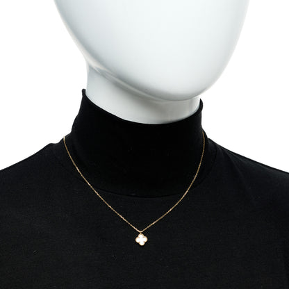 Van Cleef & Arpels 18K Yellow Gold Mother of Pearl Sweet Alhambra Pendant Necklace 2 of 5