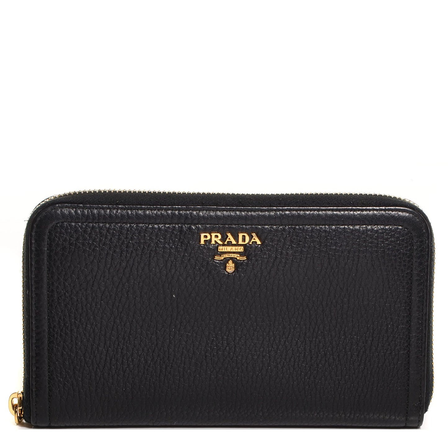 Vitello Daino Zip Around Wallet Nero Black