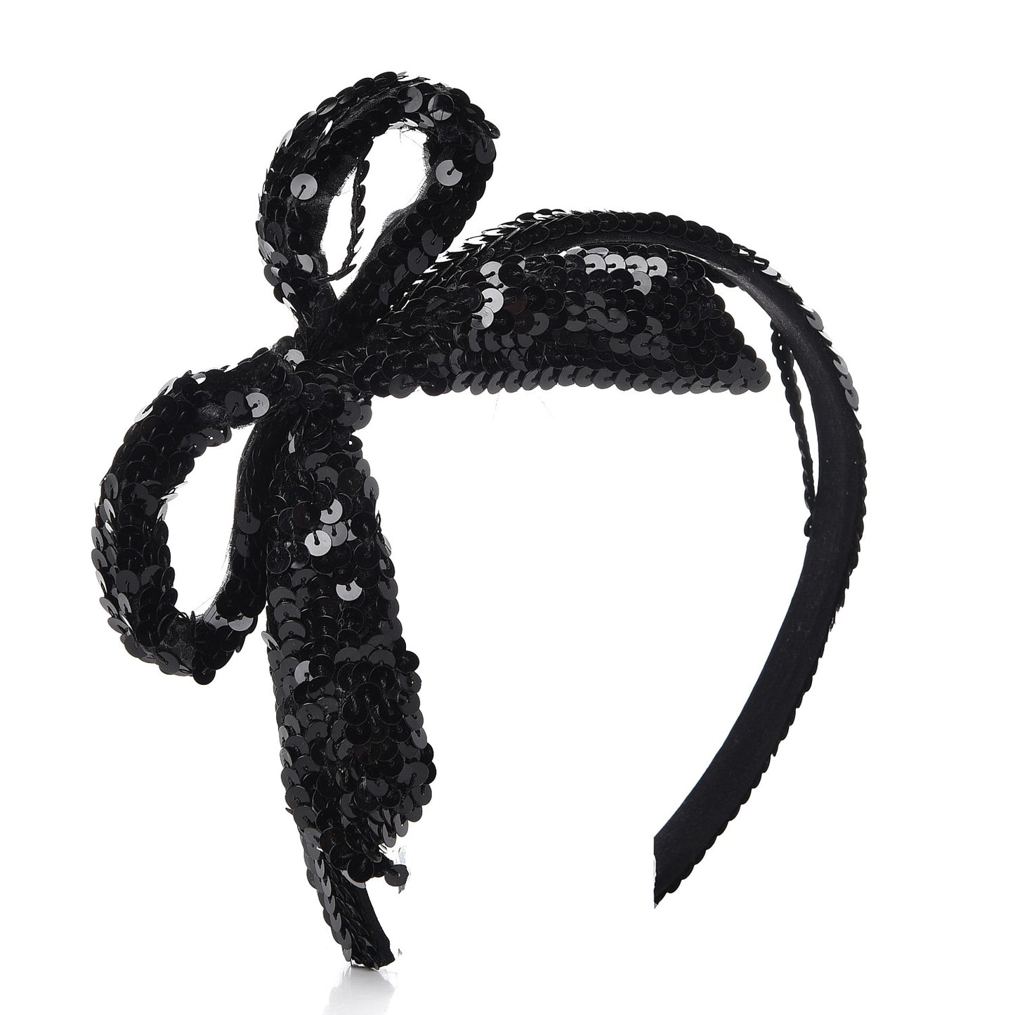 Sequin Bow Headband Black