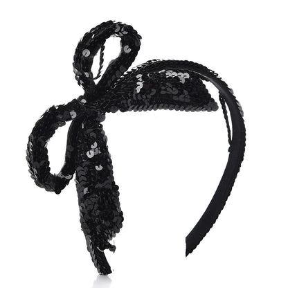 Chanel Sequin Bow Headband Black 9 of 9