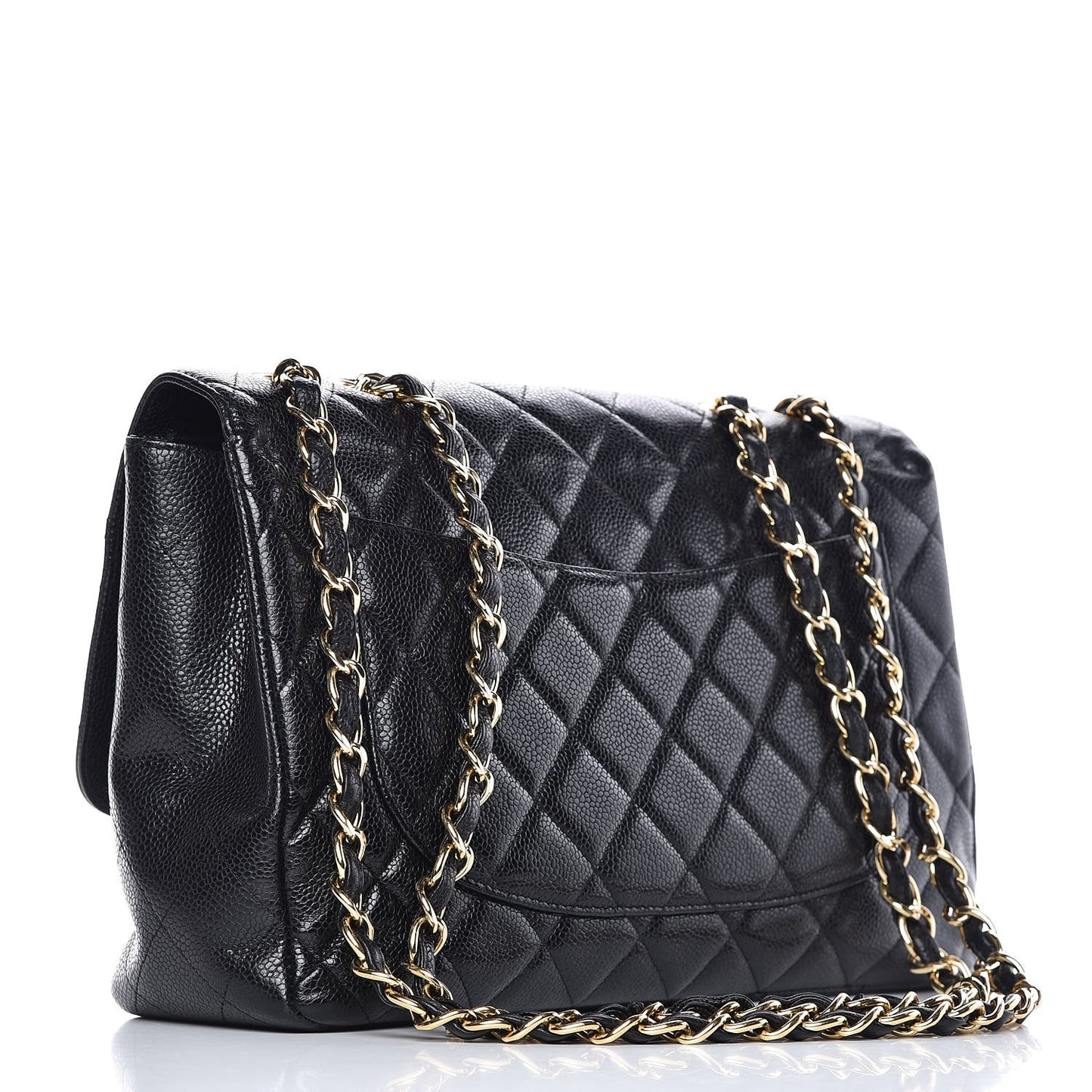 Caviar Quilted Jumbo Single Flap Black