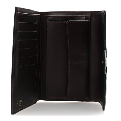 Chanel Caviar Quilted Long Flap Wallet Black 5 of 8
