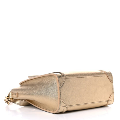 Celine Laminated Lambskin Nano Luggage Gold 4 of 15