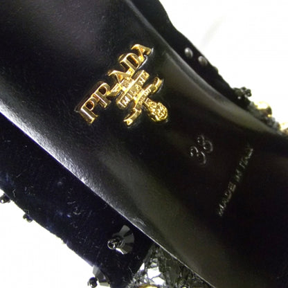 Prada Velvet Studded Mohawk Pumps 38 5 of 6