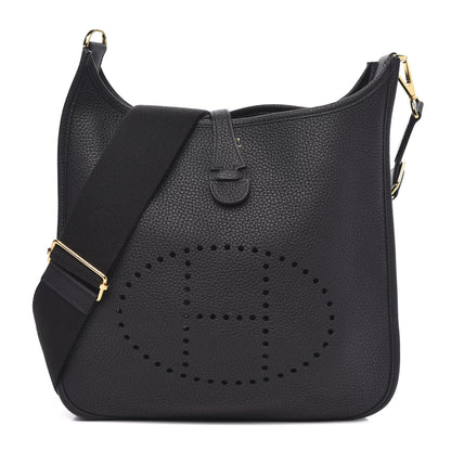 Hermes Taurillon Clemence Evelyne III PM Black 1 of 9