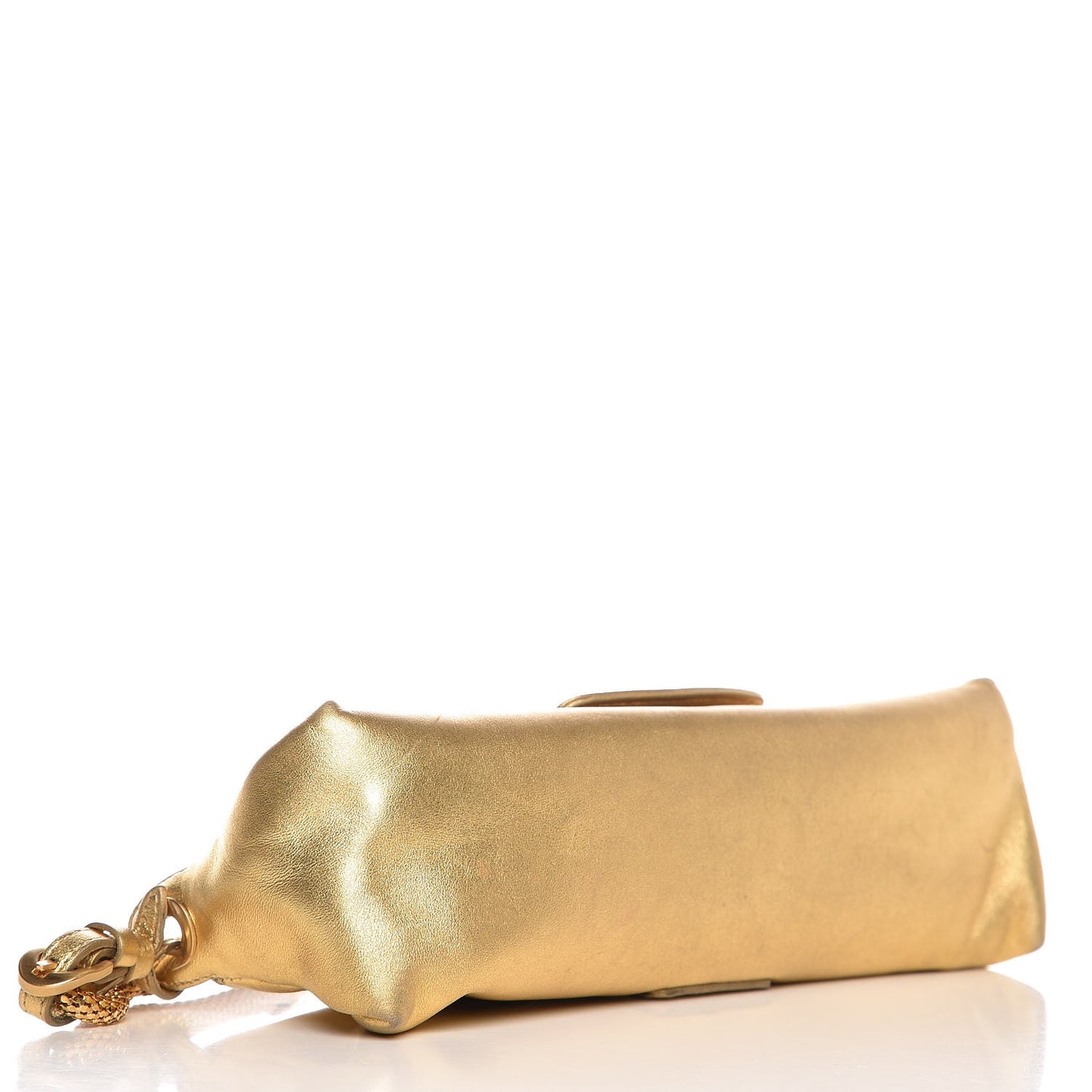 Metallic Lambskin Tulita Evening Bag Gold