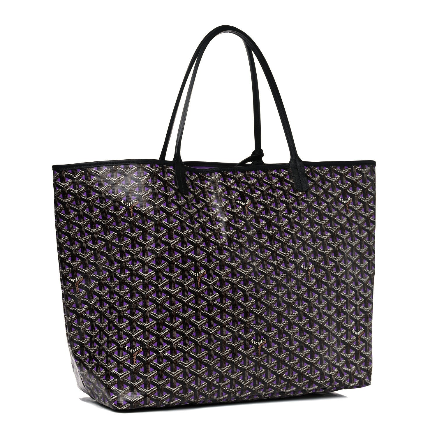 Goyard Goyardine Saint Louis Claire Voie GM Black Purple 3 of 13