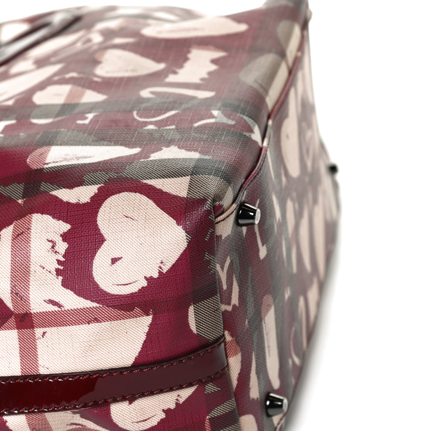 Burberry Nova Check Heart Tote Red 7 of 13