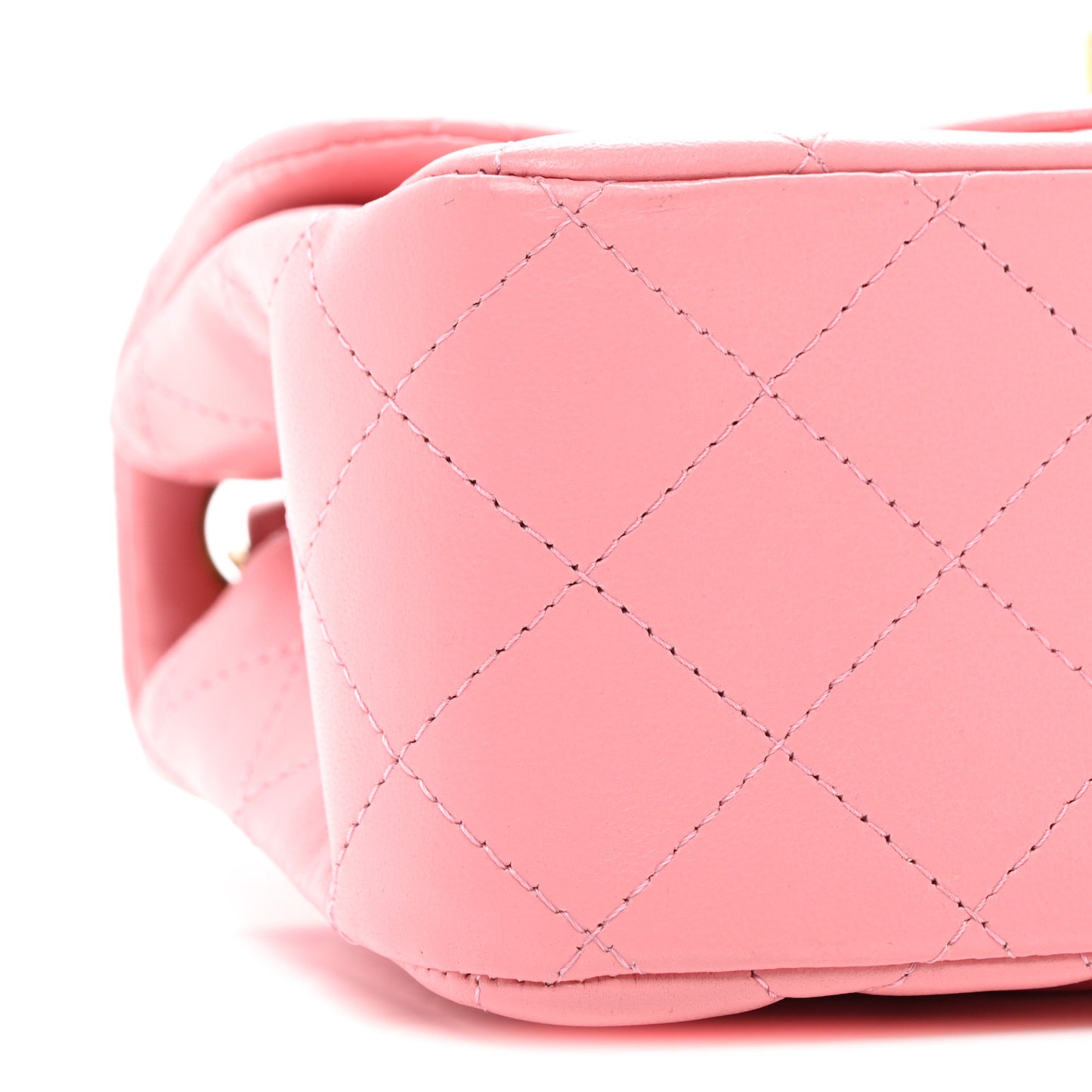 Lambskin Quilted Mini Square Flap Light Pink