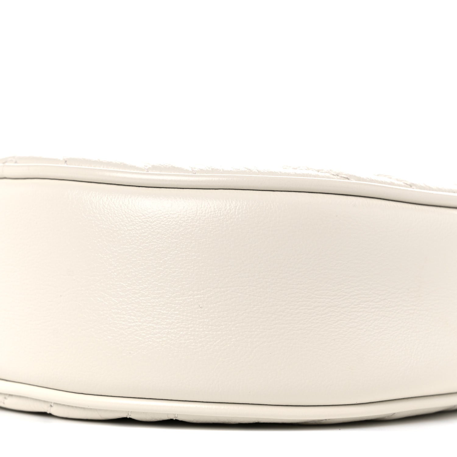 Gucci Calfskin Matelasse Mini GG Marmont Round Shoulder Bag White 9 of 10