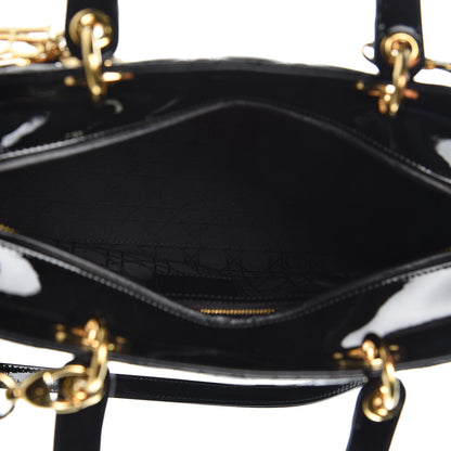 Christian Dior Patent Cannage Large Lady Dior Black 5 of 9