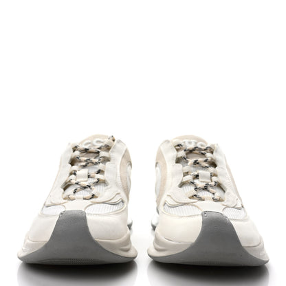 Gucci Technical Knit Fabric Suede Calfskin Womens Gucci Run Sneakers 36 Off White Grey 2 of 9