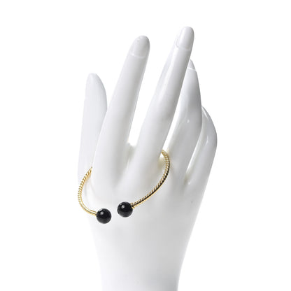 David Yurman 18K Yellow Gold Black Onyx 8.5mm Solari Bracelet 2 of 4