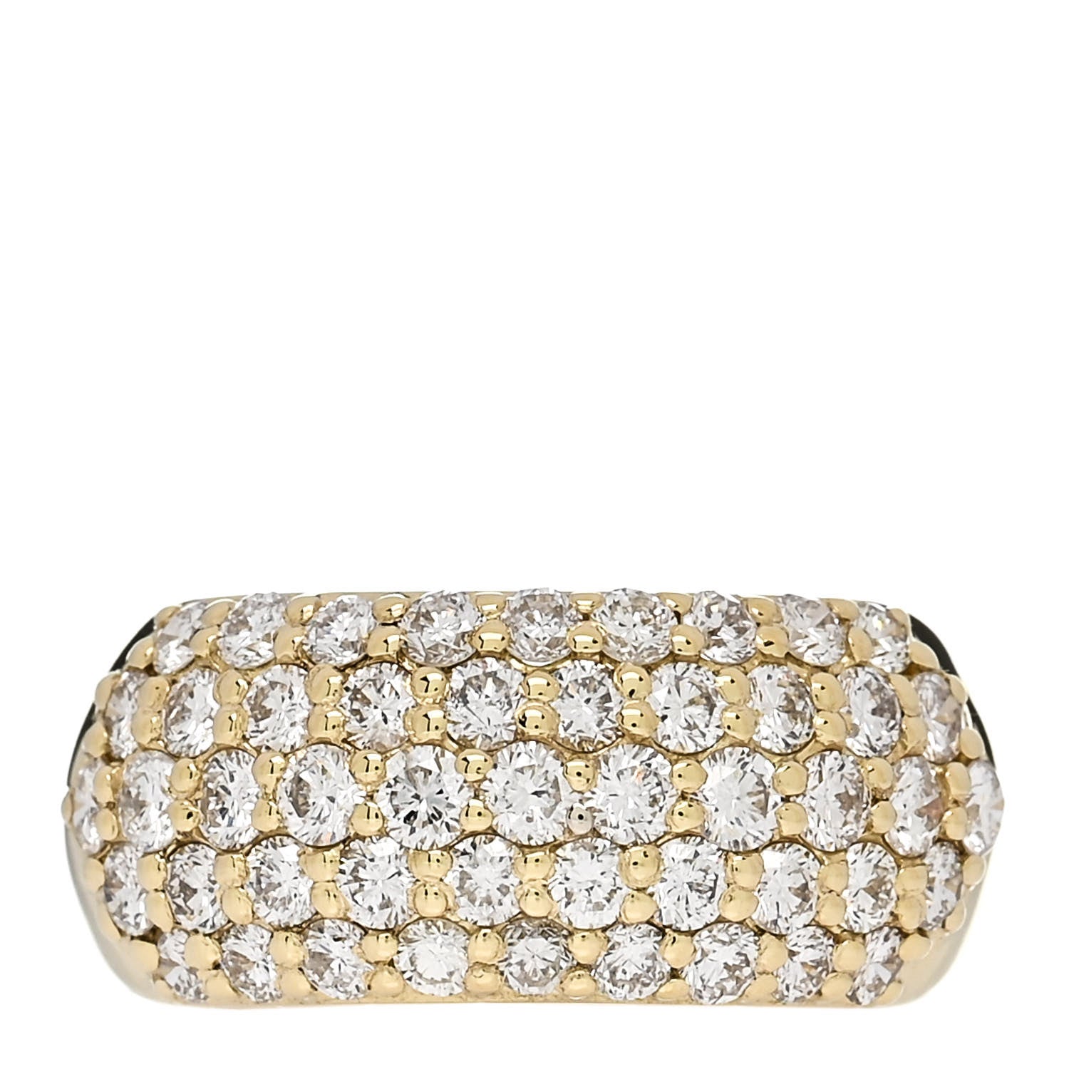 Parker & West by FASHIONPHILE 18K Yellow Gold Diamond 1.68ctw Five Row Ring 53 6.5 1 of 10
