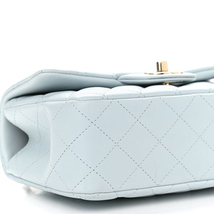 Chanel Lambskin Quilted Mini Top Handle Rectangular Flap Light Blue 9 of 10
