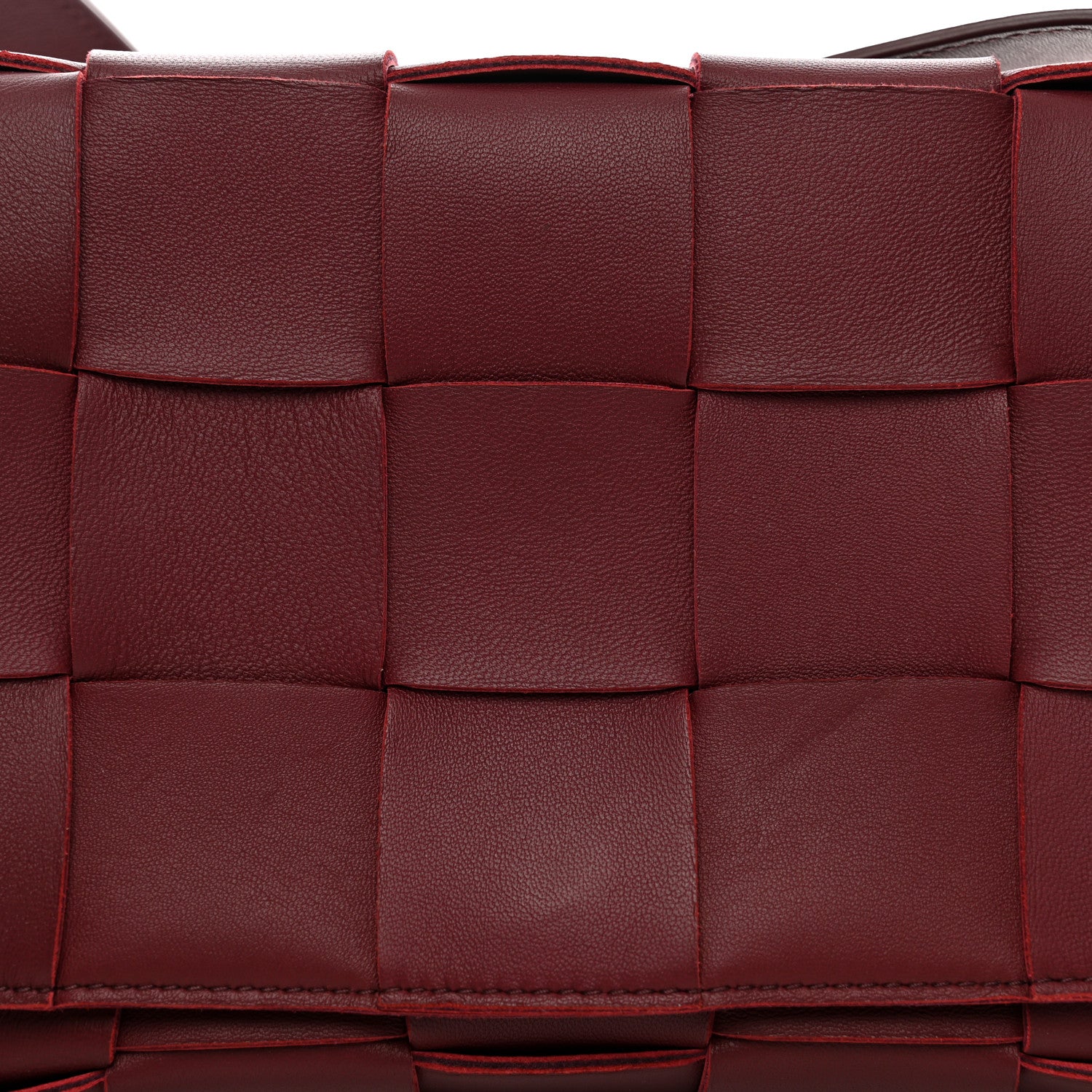 Bottega Veneta Lambskin Maxi Intrecciato Cassette Crossbody Bag Bordeaux 10 of 10