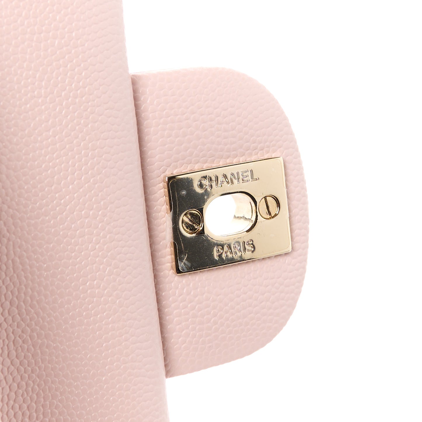 Caviar Quilted Small Double Flap Light Pink