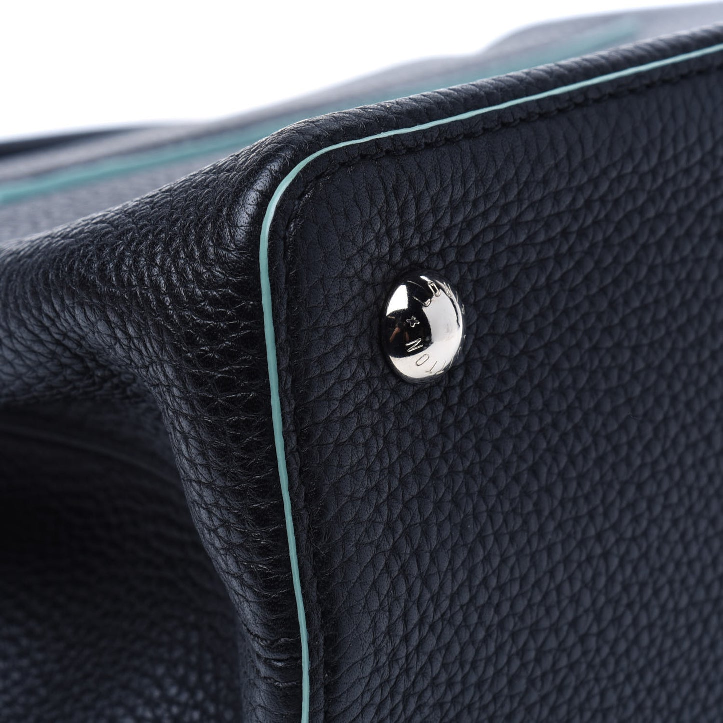 Taurillon Capucines MM Black Turquoise