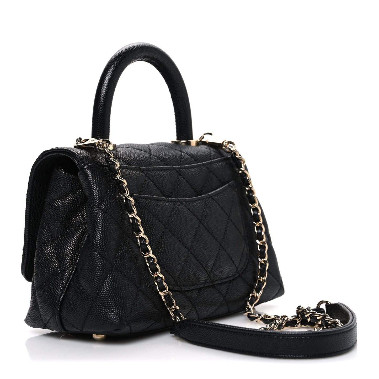 Caviar Quilted Extra Mini Coco Handle Flap Black