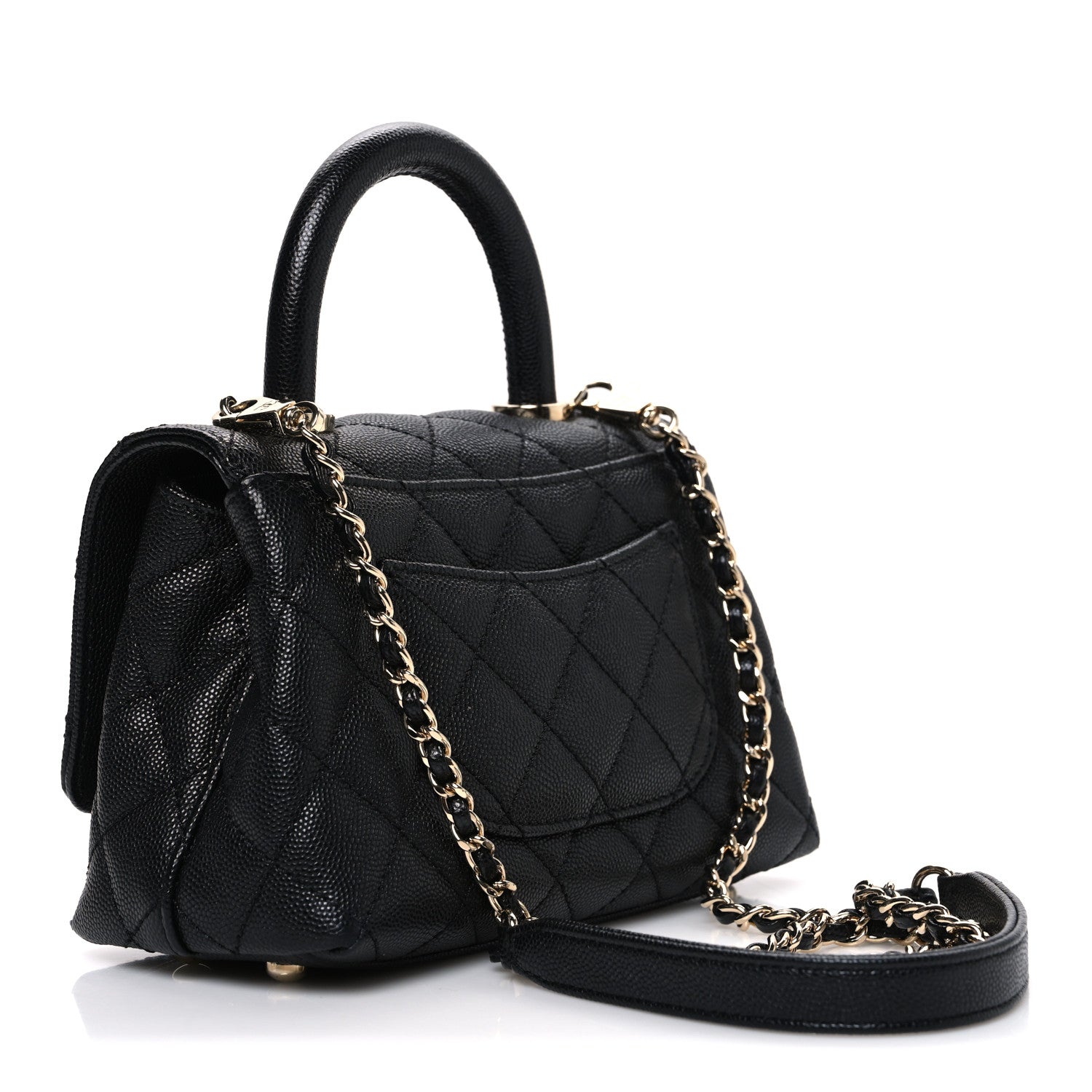 Chanel Caviar Quilted Extra Mini Coco Handle Flap Black 3 of 10