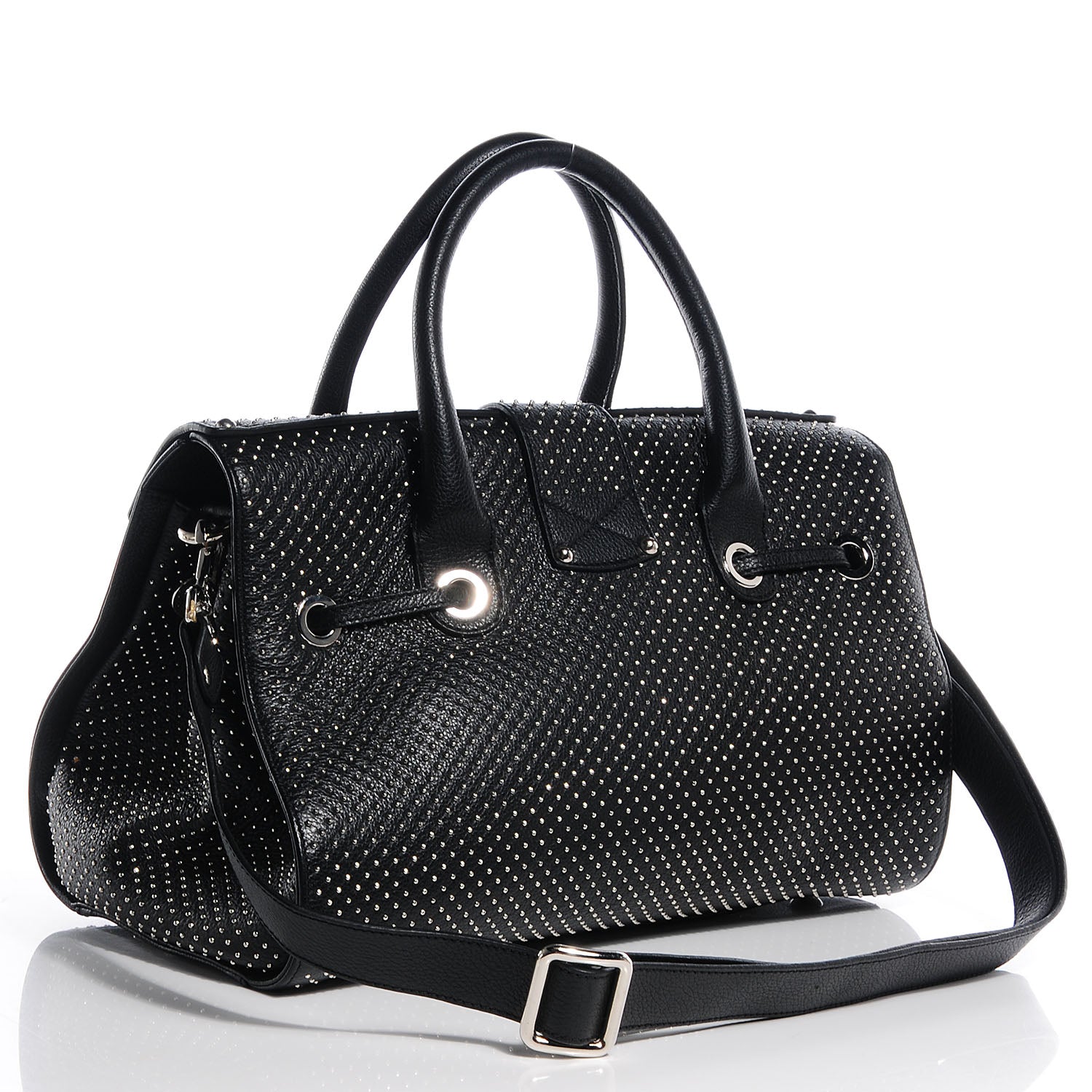 Jimmy Choo Studded Grainy Leather Medium Rosalie Black 3 of 10