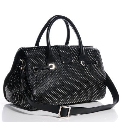 Jimmy Choo Studded Grainy Leather Medium Rosalie Black 3 of 10