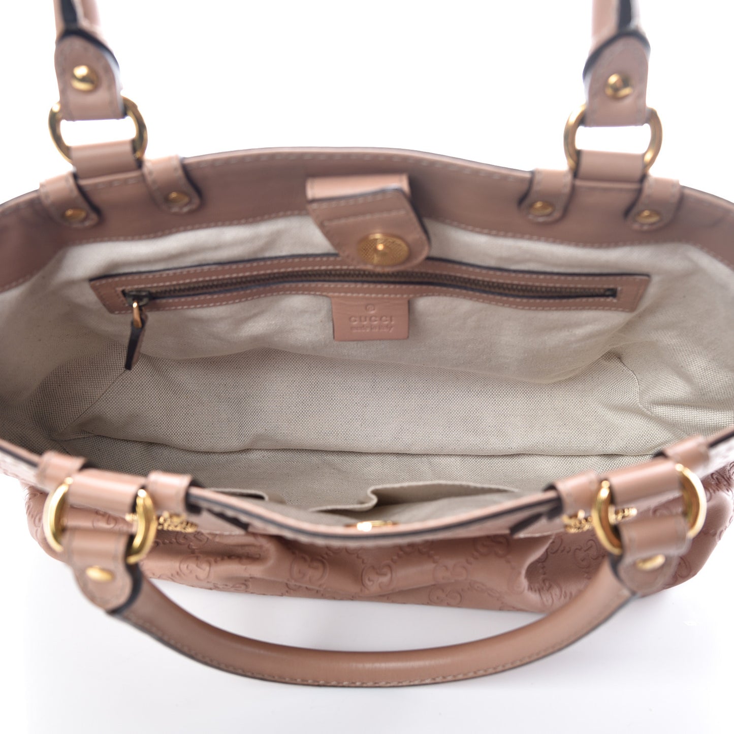 Guccissima Medium Scarlett Stud Tote Dusty Rose
